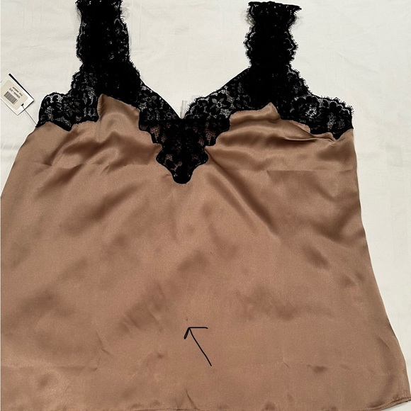 NWT NYC Cami silk charmeuseBlack lace sheer trim Sz M - Picture 11 of 11